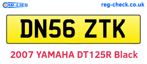 DN56ZTK are the vehicle registration plates.