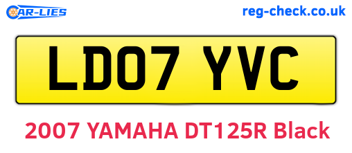 LD07YVC are the vehicle registration plates.