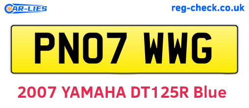 PN07WWG are the vehicle registration plates.