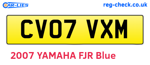 CV07VXM are the vehicle registration plates.