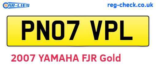 PN07VPL are the vehicle registration plates.