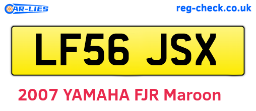 LF56JSX are the vehicle registration plates.