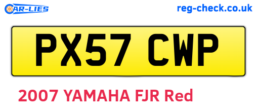 PX57CWP are the vehicle registration plates.