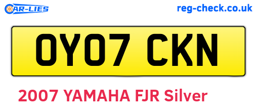 OY07CKN are the vehicle registration plates.