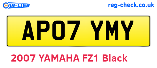AP07YMY are the vehicle registration plates.