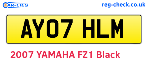 AY07HLM are the vehicle registration plates.
