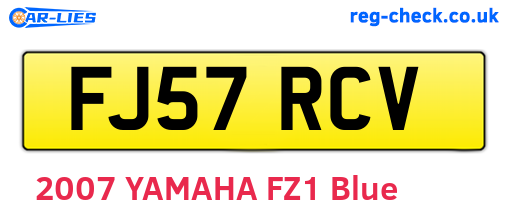 FJ57RCV are the vehicle registration plates.