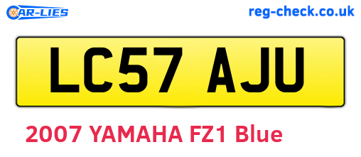 LC57AJU are the vehicle registration plates.