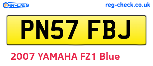 PN57FBJ are the vehicle registration plates.