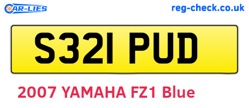 S321PUD are the vehicle registration plates.