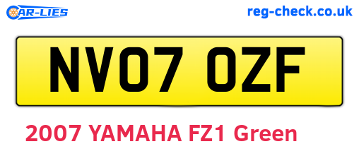 NV07OZF are the vehicle registration plates.