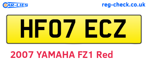HF07ECZ are the vehicle registration plates.