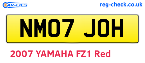 NM07JOH are the vehicle registration plates.