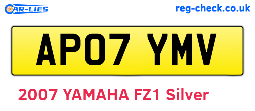 AP07YMV are the vehicle registration plates.