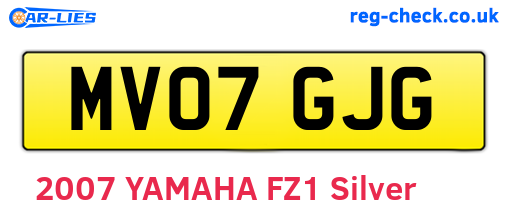 MV07GJG are the vehicle registration plates.