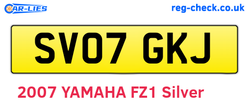 SV07GKJ are the vehicle registration plates.