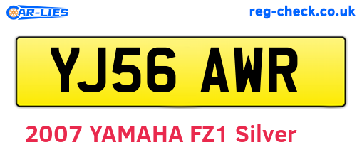 YJ56AWR are the vehicle registration plates.