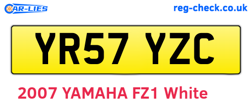 YR57YZC are the vehicle registration plates.