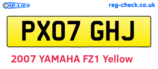 PX07GHJ are the vehicle registration plates.
