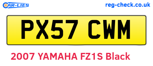 PX57CWM are the vehicle registration plates.