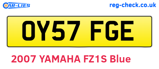 OY57FGE are the vehicle registration plates.