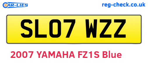 SL07WZZ are the vehicle registration plates.
