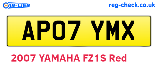 AP07YMX are the vehicle registration plates.
