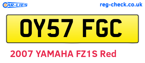 OY57FGC are the vehicle registration plates.