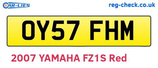 OY57FHM are the vehicle registration plates.