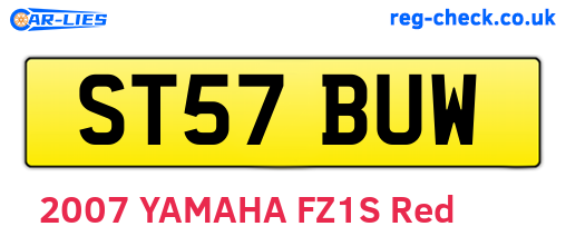 ST57BUW are the vehicle registration plates.