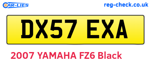 DX57EXA are the vehicle registration plates.
