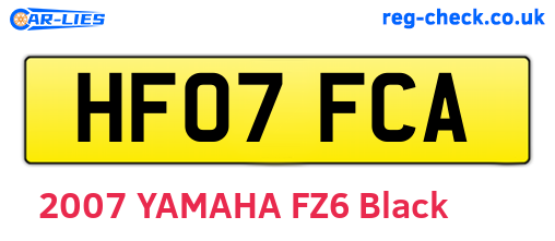 HF07FCA are the vehicle registration plates.