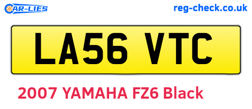 LA56VTC are the vehicle registration plates.