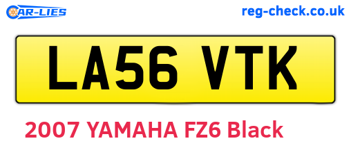 LA56VTK are the vehicle registration plates.