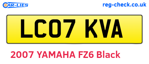 LC07KVA are the vehicle registration plates.
