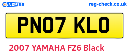 PN07KLO are the vehicle registration plates.