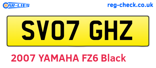 SV07GHZ are the vehicle registration plates.