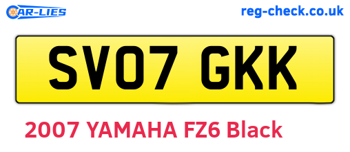 SV07GKK are the vehicle registration plates.