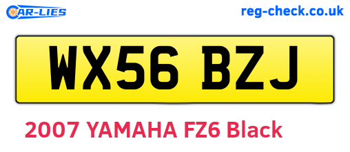 WX56BZJ are the vehicle registration plates.