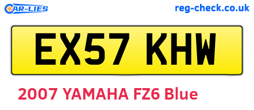 EX57KHW are the vehicle registration plates.