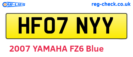HF07NYY are the vehicle registration plates.