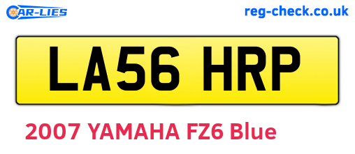 LA56HRP are the vehicle registration plates.