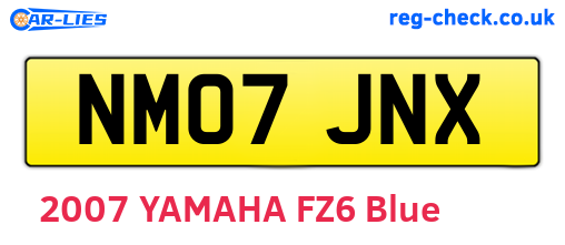 NM07JNX are the vehicle registration plates.