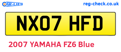 NX07HFD are the vehicle registration plates.