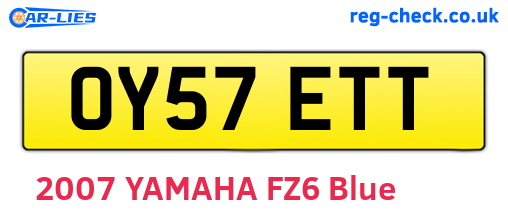 OY57ETT are the vehicle registration plates.