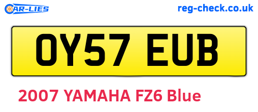 OY57EUB are the vehicle registration plates.