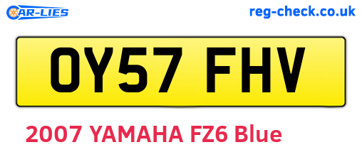 OY57FHV are the vehicle registration plates.