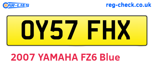 OY57FHX are the vehicle registration plates.