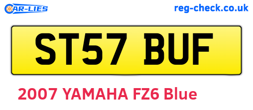 ST57BUF are the vehicle registration plates.
