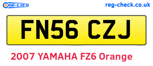 FN56CZJ are the vehicle registration plates.